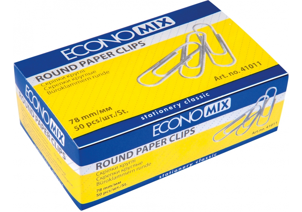 Скріпки ECONOMIX круглі 78 мм 50 шт (E41011)